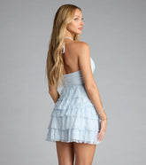 Fairytale Energy Rosette Lace Babydoll Mini Dress